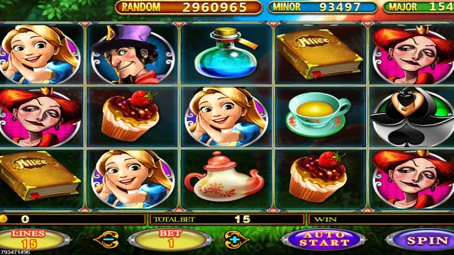 Skrin permainan Alice di Pussy888 BolehSpin