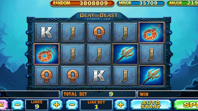 Skrin permainan Beat the Beast di Pussy888 BolehSpin