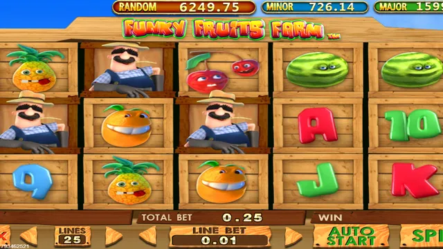 Funky Fruits Farm game screen on Pussy888 at BolehSpin