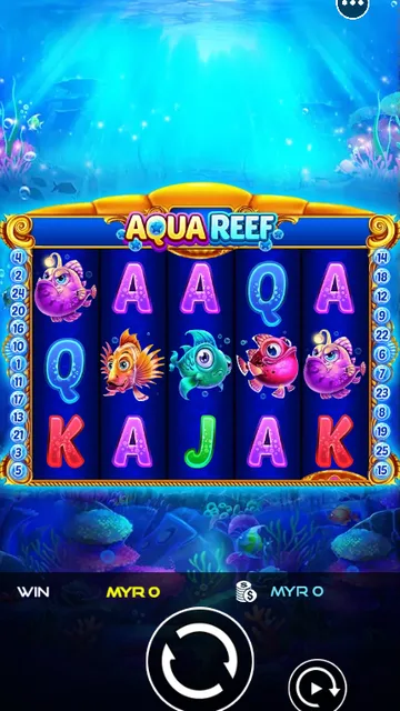Skrin permainan Aqua Reef di UU Slots BolehSpin