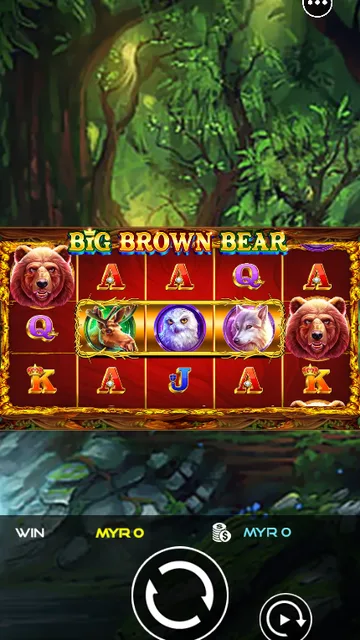 Skrin permainan Big Brown Bear di UU Slots BolehSpin