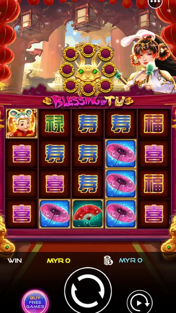 Skrin permainan Blessing of Tu di UU Slots BolehSpin