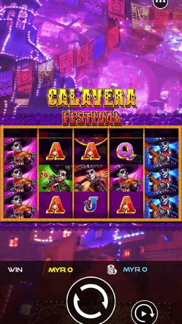 Skrin permainan Calavera Festival di UU Slots BolehSpin