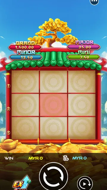 Skrin permainan Coin Rush: Fortune Bonsai di UU Slots BolehSpin