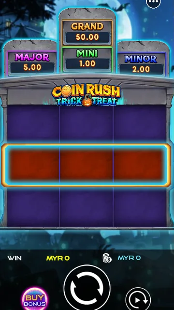 Skrin permainan Coin Rush: Trick o' Treat di UU Slots BolehSpin