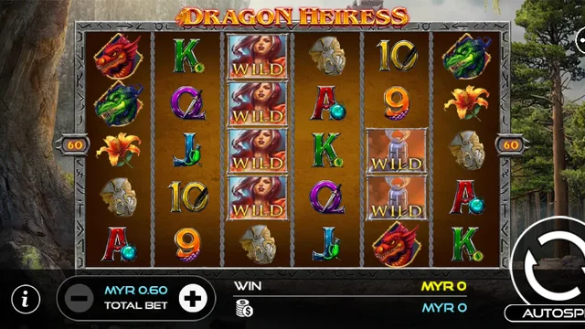 Skrin permainan Dragon Heiress di UU Slots BolehSpin