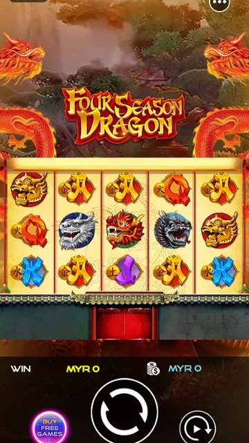 Skrin permainan Four Season Dragons di UU Slots BolehSpin