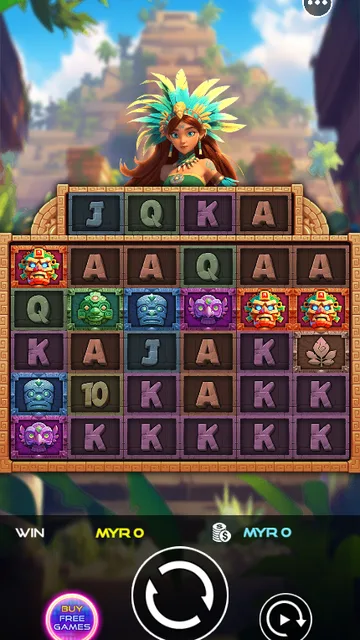 Skrin permainan Golden Aztec Multiways di UU Slots BolehSpin