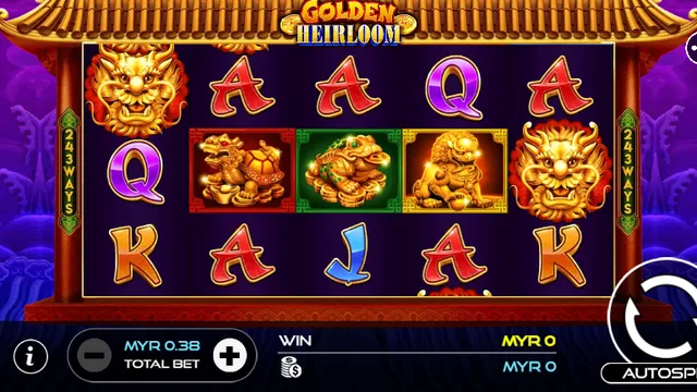 Skrin permainan Golden Heirloom di UU Slots BolehSpin