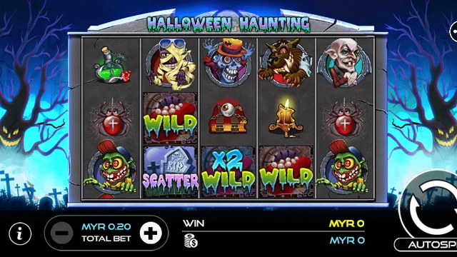 Halloween Haunting game screen on UU Slots at BolehSpin
