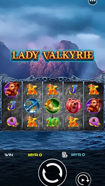 Skrin permainan Lady Valkyrie di UU Slots BolehSpin