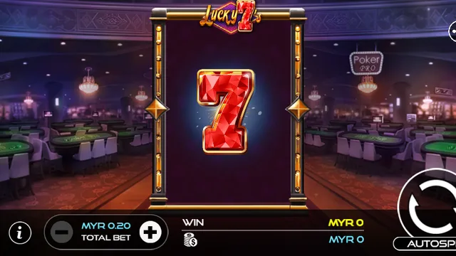Skrin permainan Lucky 7's di UU Slots BolehSpin