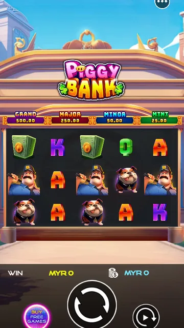 Piggy Bank game screen on UU Slots at BolehSpin