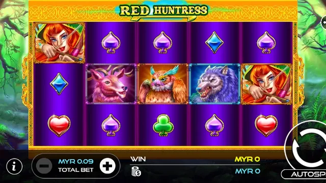 Red Huntress game screen on UU Slots at BolehSpin