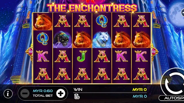 Skrin permainan The Enchantress di UU Slots BolehSpin
