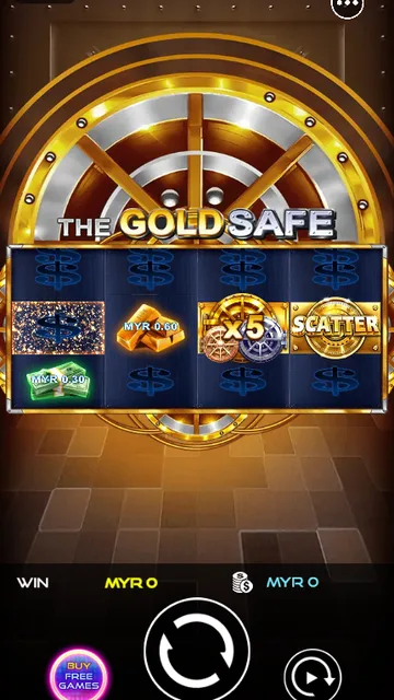 Skrin permainan The Gold Safe di UU Slots BolehSpin