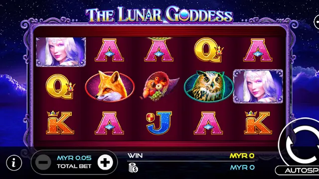 Skrin permainan The Lunar Goddess di UU Slots BolehSpin