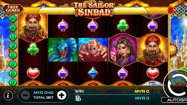 Skrin permainan The Sailor Sinbad di UU Slots BolehSpin