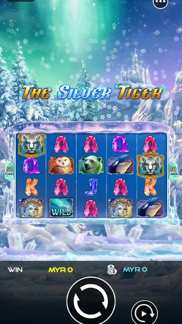 Skrin permainan The Silver Tiger di UU Slots BolehSpin