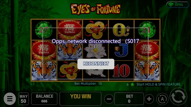 Skrin permainan Eyes of Fortune di V-Power BolehSpin