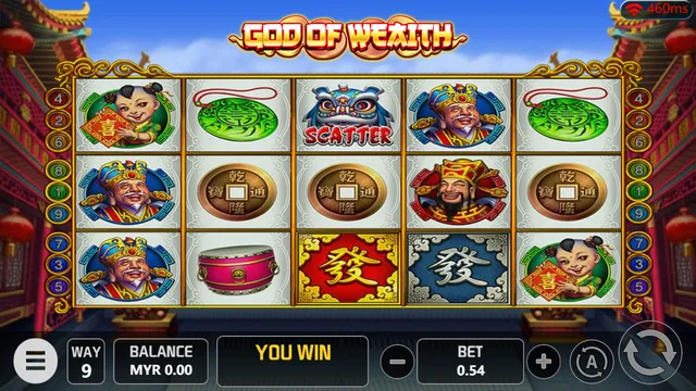 BolehSpin V-Power 里的 God Of Wealth 游戏画面