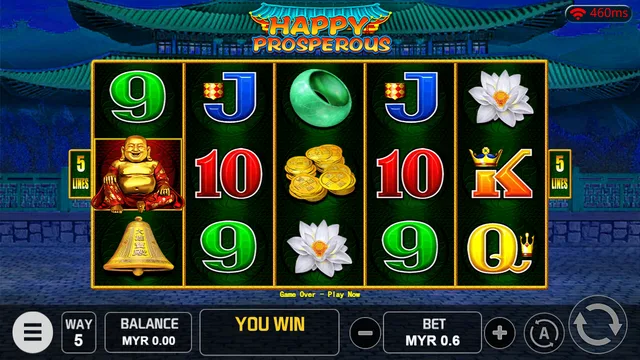 Skrin permainan Happy Prosperous di V-Power BolehSpin
