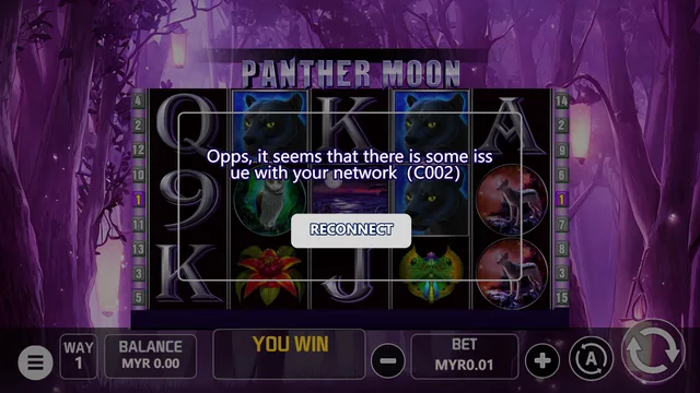 Skrin permainan Panther Moon di V-Power BolehSpin