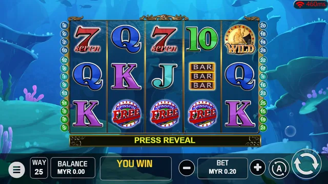 Skrin permainan SEAWORLD LEGENDS IN THE SEA di V-Power BolehSpin