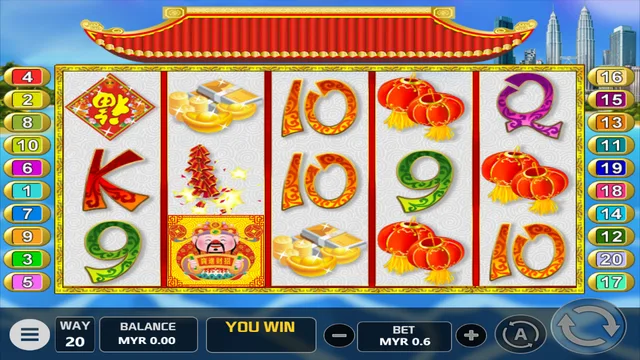 Skrin permainan Wealth's Treasure di V-Power BolehSpin